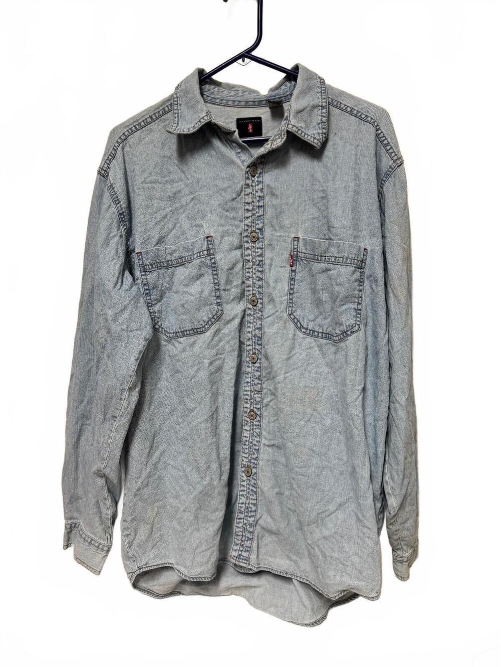 Levi's Red Tab Men's Denim Button-Up Shirt Light Wash Cotton Size L